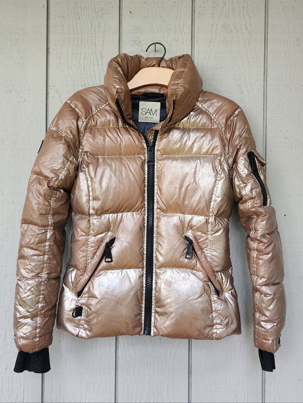 SAM. Freestyle Down Puffer Jacket Gold Sz Medium
